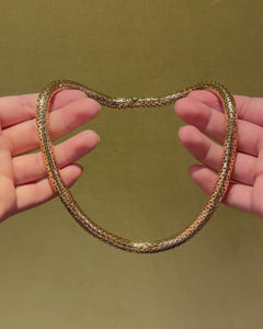 Mid-Century Lenfant for Hermès "Orvet" gold cylindrical necklace