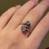 Antique diamond and platinum moi et toi ring