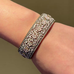 Important French Antique enamel flower bracelet