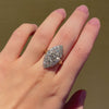 Antique diamond and gold marquise-shaped ring