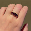 Antique garnet and diamond half-hoop ring