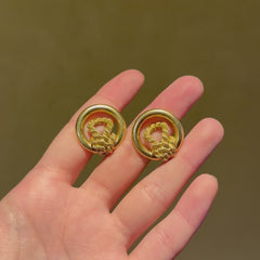 Hermès, Paris circular earrings with nautical knots