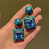 Azurite pendant earrings