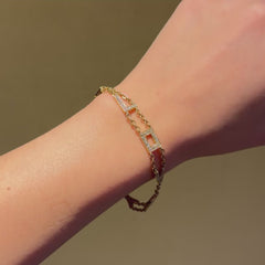 Mid-Century French "I Love You" gold and diamond bracelet