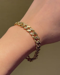 Bulgari reversible gold and diamond cuban link chain bracelet