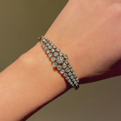 Antique graduated diamond bangle