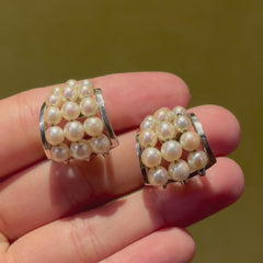 Boivin, Paris pearl and white gold hoop earrings