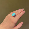 Boucheron, France Art Deco turquoise, diamond, and lapis cocktail ring