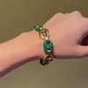 Malachite and gold Nautical bracelet