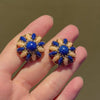 Mid-Century Italian angel skin coral and lapis earrings