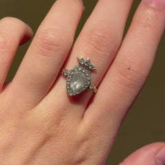 Antique Crowned heart ring