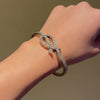 Antique diamond and gold tendril bangle