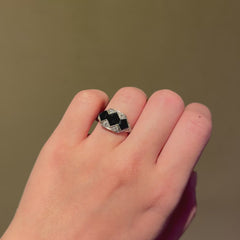 Marcus and Co. Art Deco onyx and diamond ring