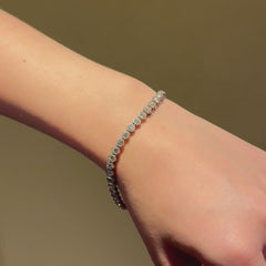 Black Starr & Frost hexagonal diamond line bracelet