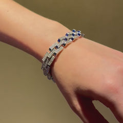 Marcus & Co. Art Deco diamond and sapphire "Escalier" bracelet