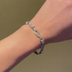 Art Deco oval and box link diamond bracelet