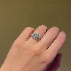 Art Deco Cartier diamond bypass ring