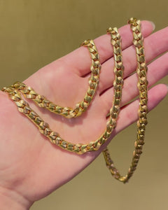 Italian convertible gold curb link necklace and bracelet