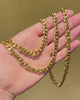 Italian convertible gold curb link necklace and bracelet