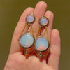 Antique gold and opaline glass earrings