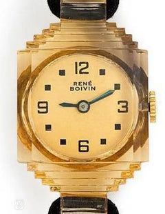 René Boivin Art Deco carved citrine watch