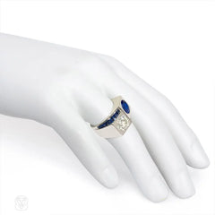 René Boivin Art Deco diamond and sapphire ring, France