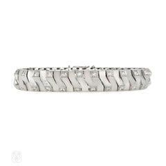 René Boivin Art Moderne platinum and diamond bracelet, France
