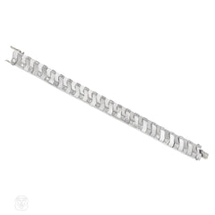 René Boivin Art Moderne platinum and diamond bracelet, France