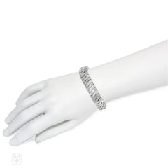 René Boivin Art Moderne platinum and diamond bracelet, France