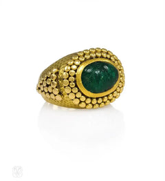 René Boivin 'Bague Egyptienne' emerand and gold ring