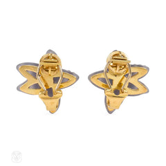 Retro agate and gemset starfish earrings