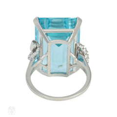 Retro aquamarine cocktail ring