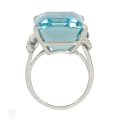 Retro aquamarine cocktail ring