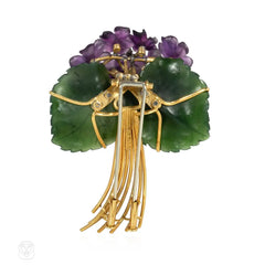 Retro Austrian violet posy brooch