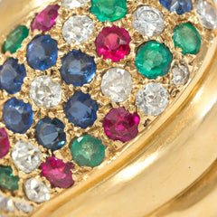 Retro Belperron multi-gem Torsade ring