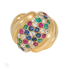 Retro Belperron multi-gem Torsade ring