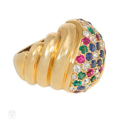 Retro Belperron multi-gem Torsade ring