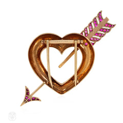 Retro Cartier cupid's arrow heart brooch