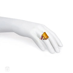 Retro citrine and ruby ring, Tiffany