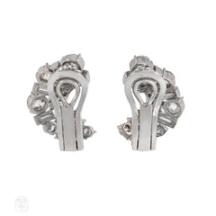 Retro crescent-shaped diamond earrings