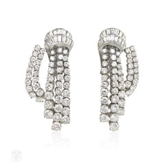 Retro diamond "Cascade" earrings, Van Cleef & Arpels