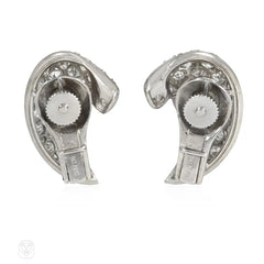 Retro diamond crescent earrings