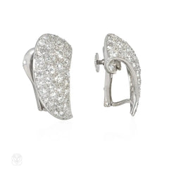 Retro diamond crescent earrings