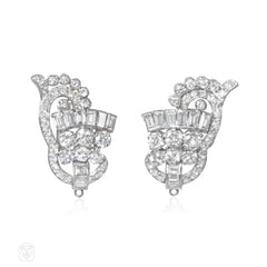 Retro diamond day-to-night pendant earrings