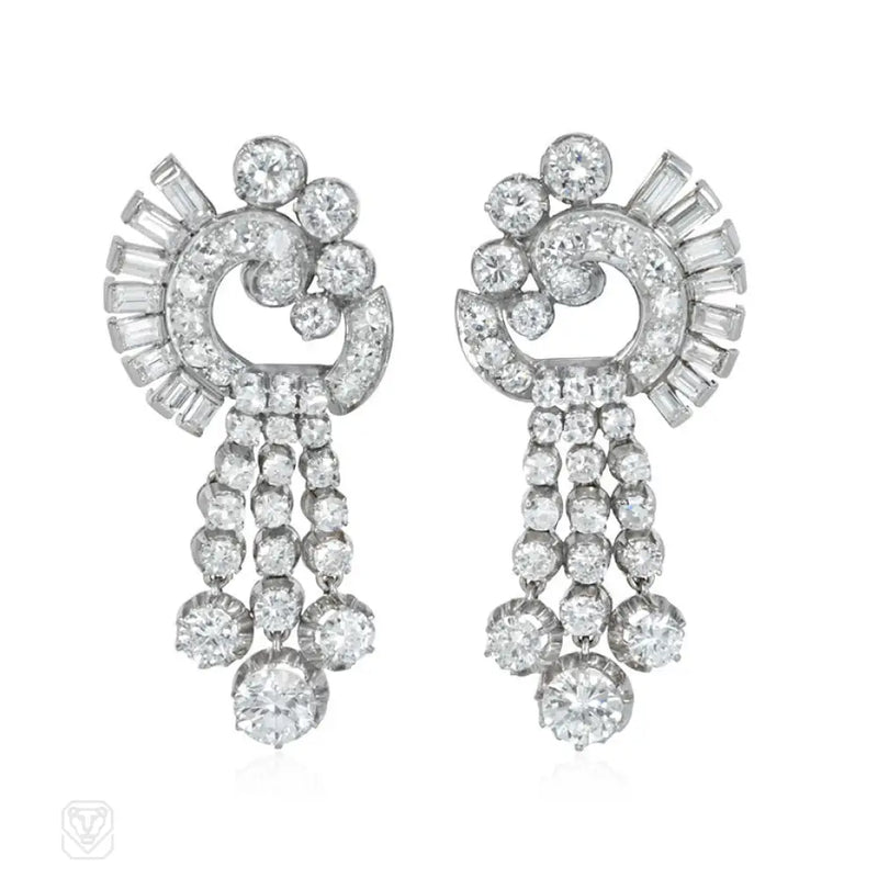 Retro Diamond Earrings With Tassels