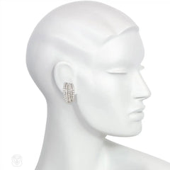 Retro diamond hoop earrings. Tiffany