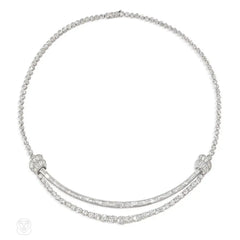 Retro diamond swag necklace