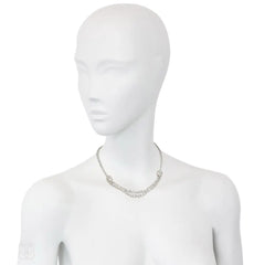 Retro diamond swag necklace