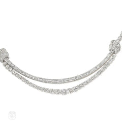 Retro diamond swag necklace