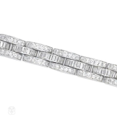 Retro diamond tank bracelet
